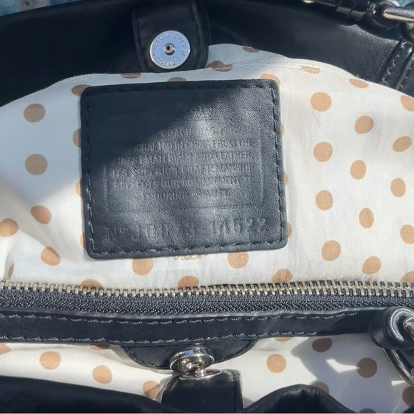 Coach Black Leather Vintage Shoulder Bag with Silver Accents . - Picture 14 of 16